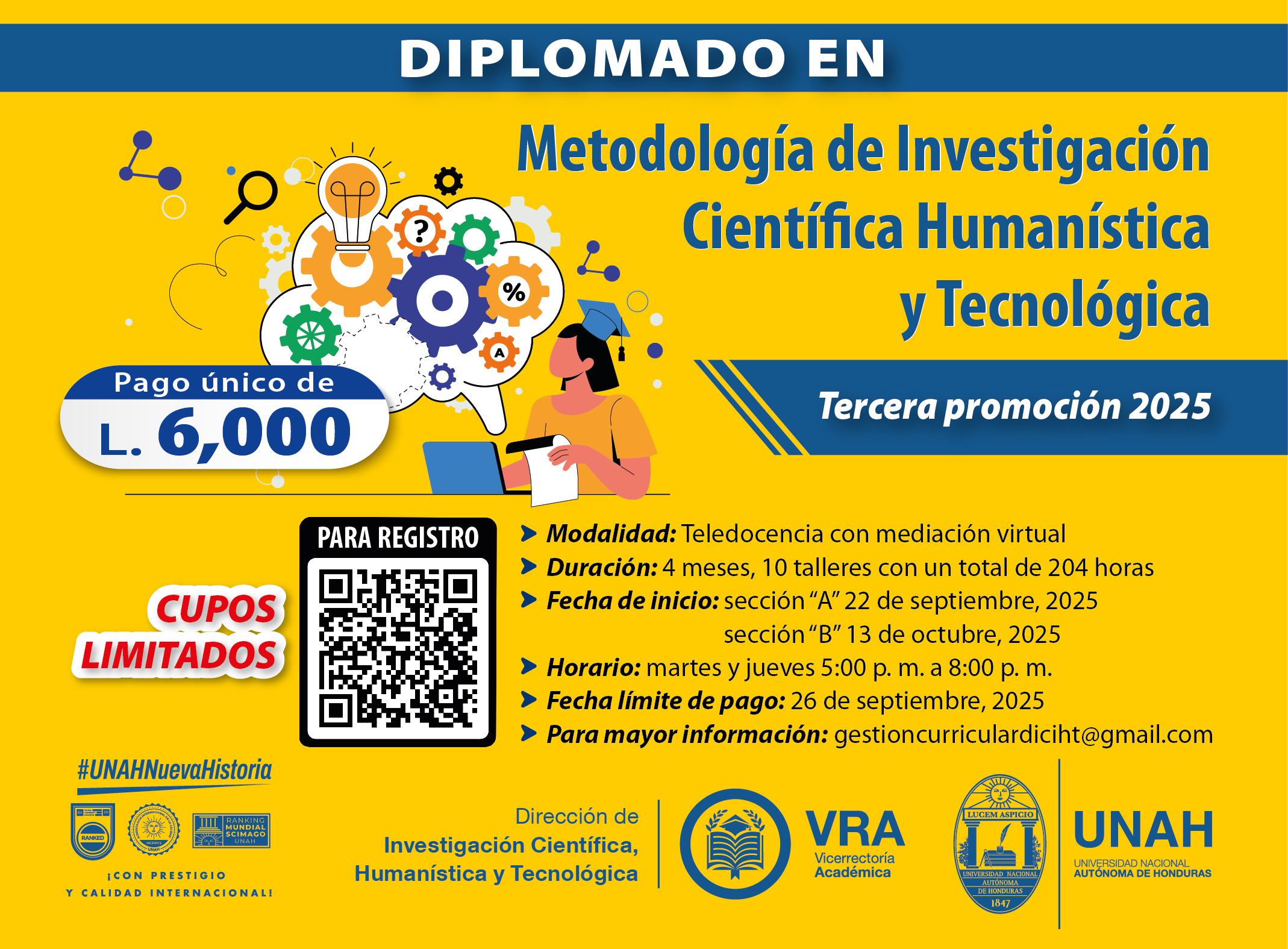 Convocatoria Tercera Promoción 2025 del Diplomado en Metodología de Investigación