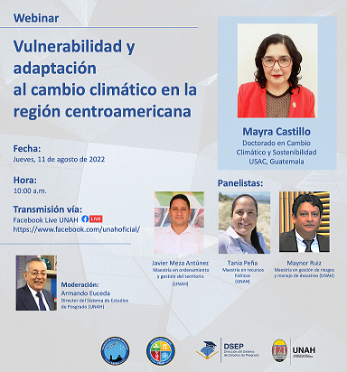 Invitacion Webinar Vulnerabilidad y adaptacion al cambio climatico en la region centroamericana