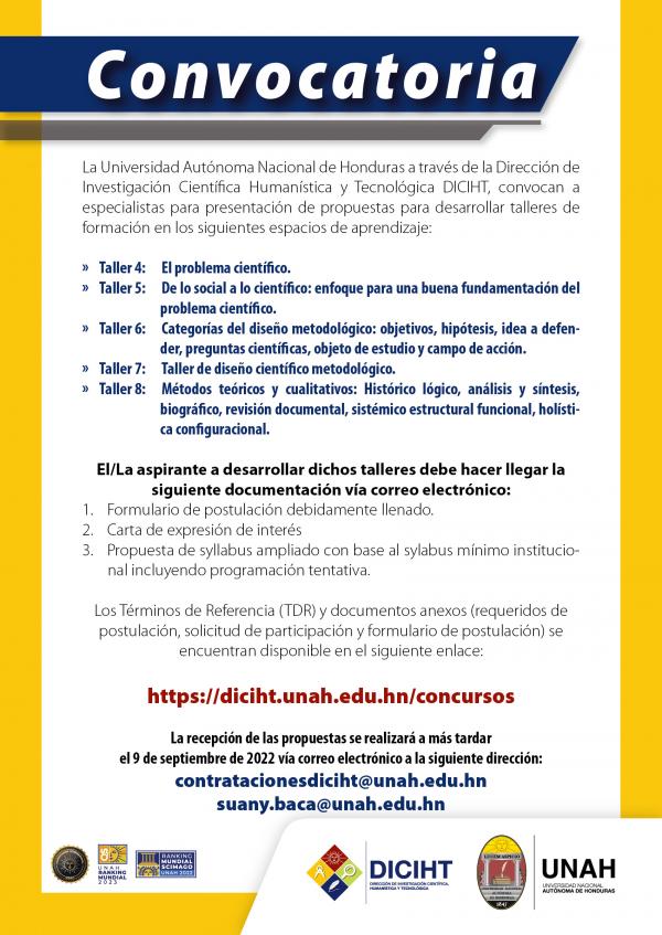 Afiche convocan a especialistas a talleres Mesa de trabajo 2